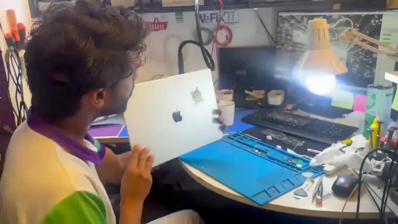 WEFIX-IT MacBook workshop diagnostic work, representative laptop repair footage