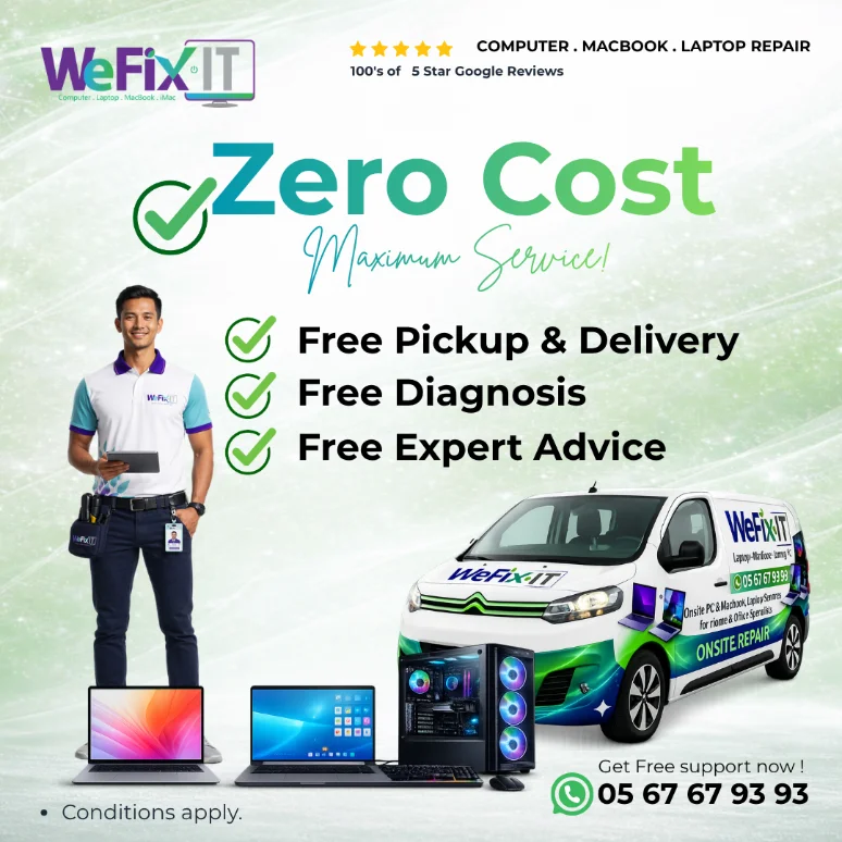 WeFix-IT Zero Cost offer — free pickup, diagnosis and expert advice